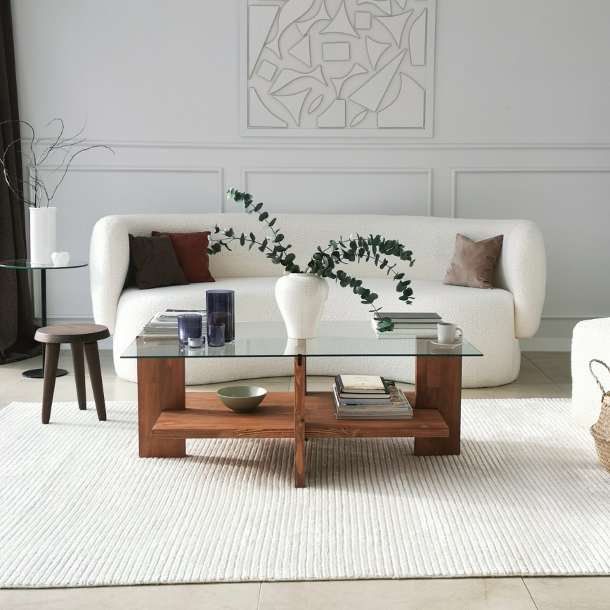 Koffie Tafel BABYLON 40x105 cm bruin/doorzichtig