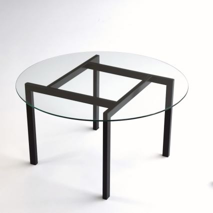 Koffie Tafel BALANCE 42x75 cm zwart/doorzichtig