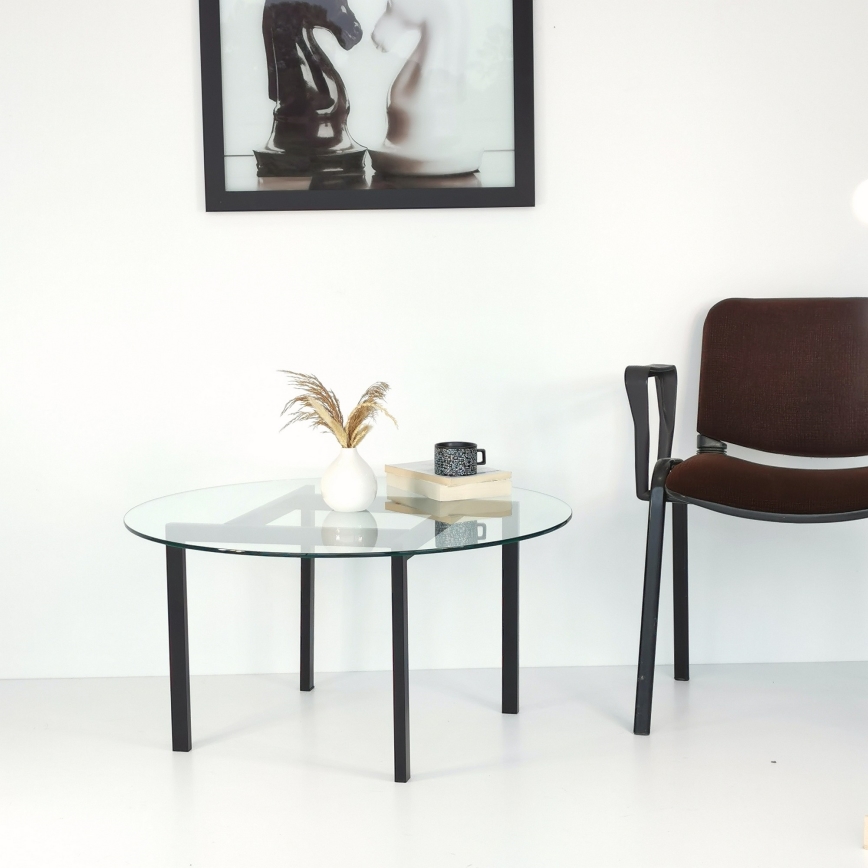 Koffie Tafel BALANCE 42x75 cm zwart/doorzichtig