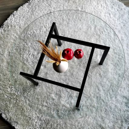 Koffie Tafel BALANCE 42x75 cm zwart/doorzichtig
