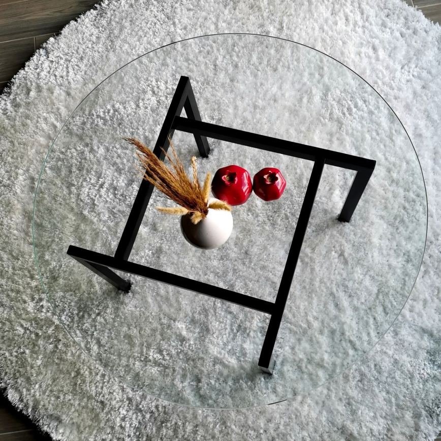 Koffie Tafel BALANCE 42x75 cm zwart/doorzichtig