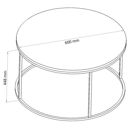 Koffie Tafel BERLIN 60x45 cm zwart/doorzichtig