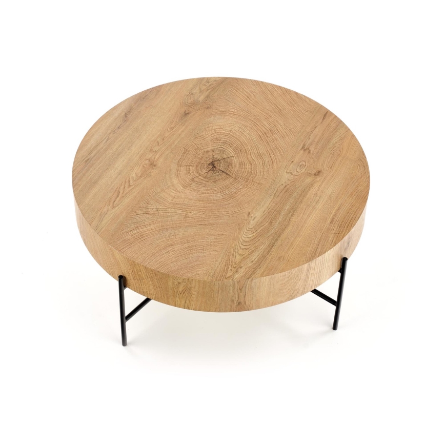 Koffie Tafel BROOKLYN 37x80 cm natuurlijk eiken/zwart