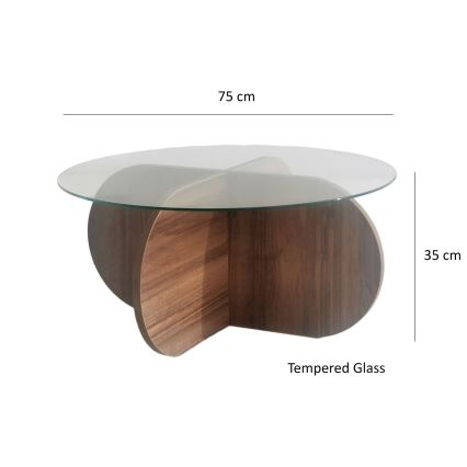 Koffie Tafel BUBBLE 35x75 cm bruin/doorzichtig