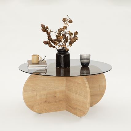 Koffie Tafel BUBBLE 35x75 cm bruin/zwart