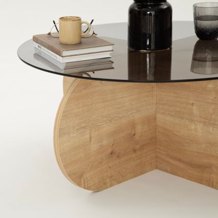 Koffie Tafel BUBBLE 35x75 cm bruin/zwart