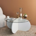 Koffie Tafel BUBBLE 35x75 cm wit/doorzichtig