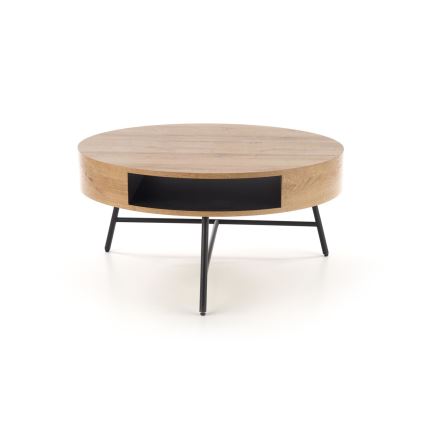 Koffie Tafel CAMILA 41x80 cm goud eiken/zwart