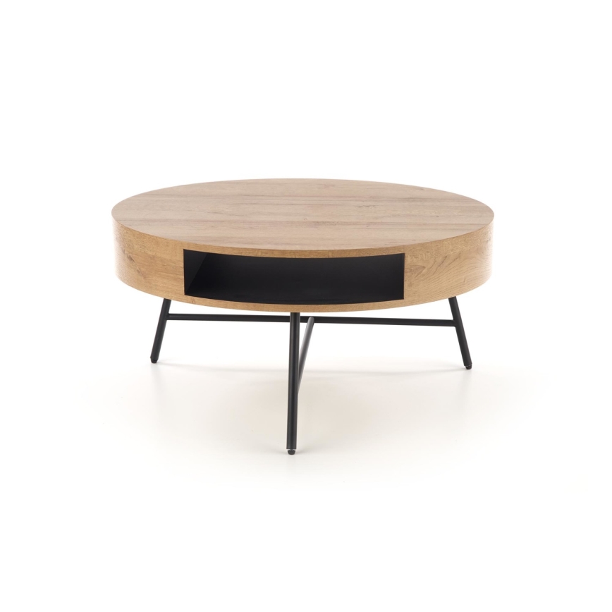 Koffie Tafel CAMILA 41x80 cm goud eiken/zwart