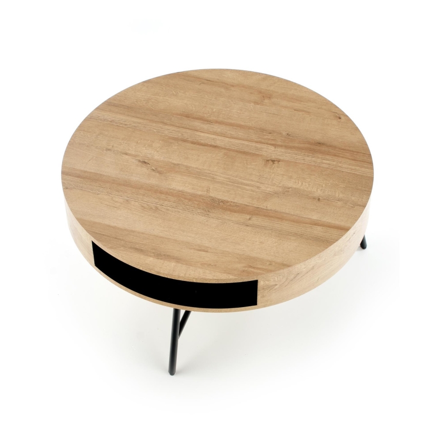 Koffie Tafel CAMILA 41x80 cm goud eiken/zwart