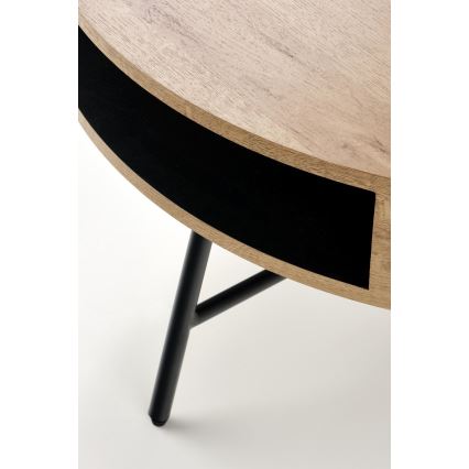 Koffie Tafel CAMILA 41x80 cm goud eiken/zwart