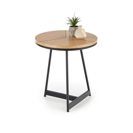 Koffie Tafel CARIDA 49x45 cm zwart/eiken