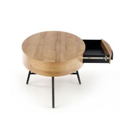 Salontafel met lade CAROLINA 41x120 cm goud eiken/zwart