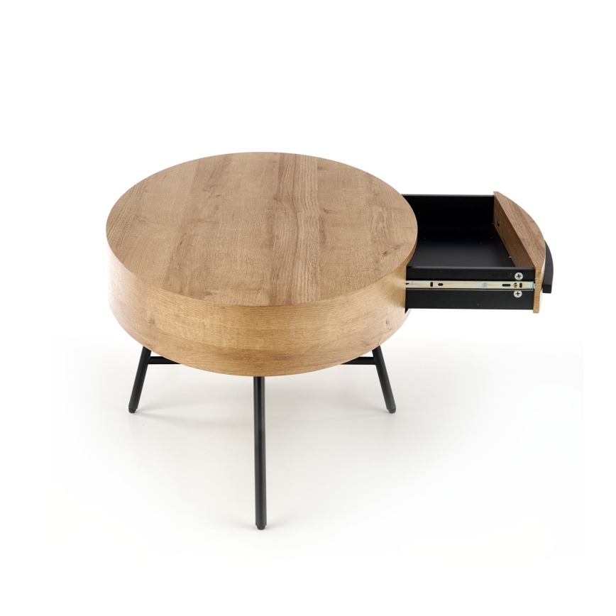 Salontafel met lade CAROLINA 41x120 cm goud eiken/zwart