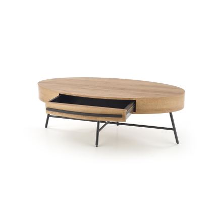 Salontafel met lade CAROLINA 41x120 cm goud eiken/zwart