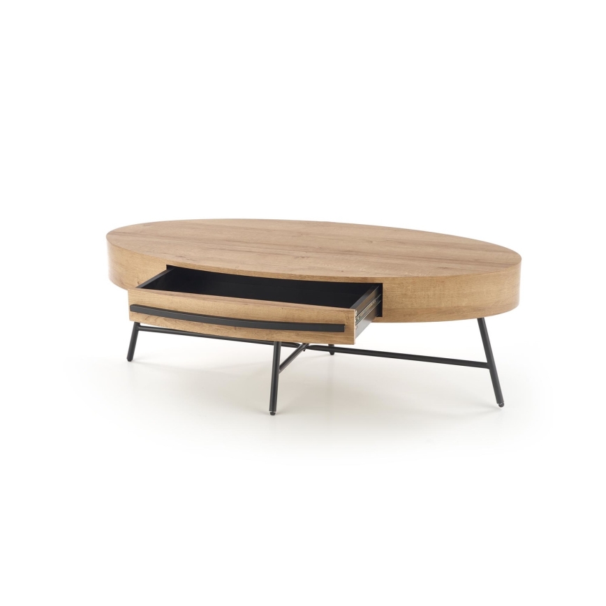 Salontafel met lade CAROLINA 41x120 cm goud eiken/zwart