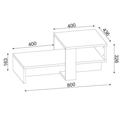 Koffie Tafel CHAIN 90x43,6 cm bruin/wit