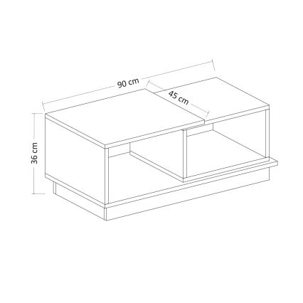 Koffie Tafel CONSEPT 36x90 cm bruin/grijs