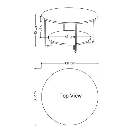 Koffie Tafel CORRO 45x80 cm wit/zwart