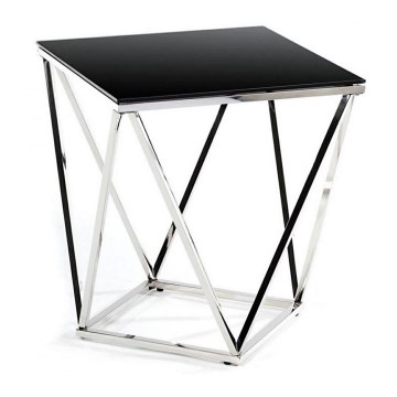 Koffie Tafel DIAMANTA 50x50 cm chroom/zwart