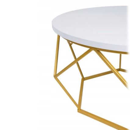 Koffie Tafel DIAMOND 40x70 cm goud/wit