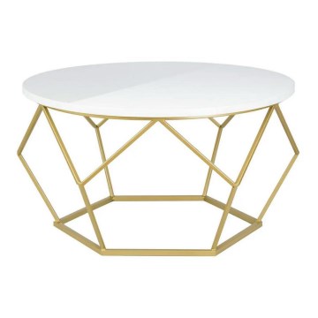 Koffie Tafel DIAMOND 40x70 cm goud/wit