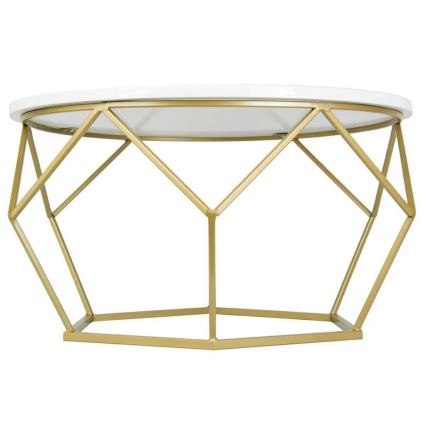 Koffie Tafel DIAMOND 40x70 cm goud/wit