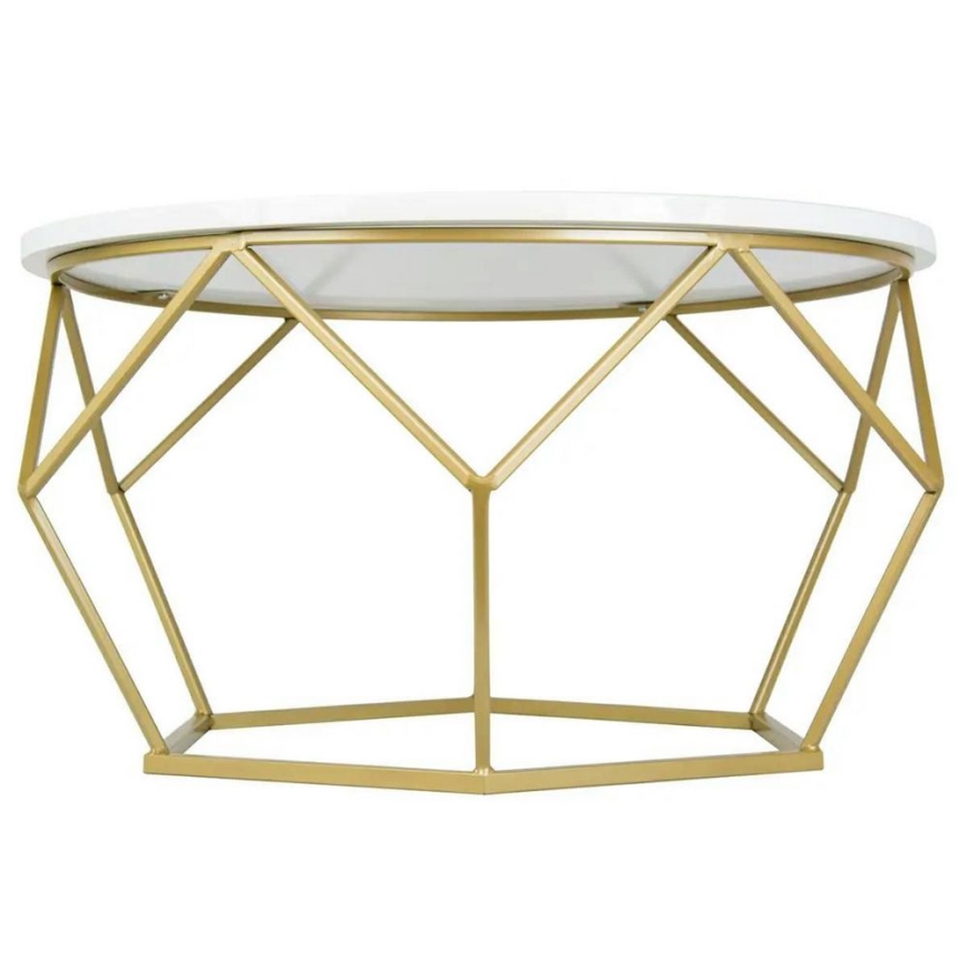 Koffie Tafel DIAMOND 40x70 cm goud/wit