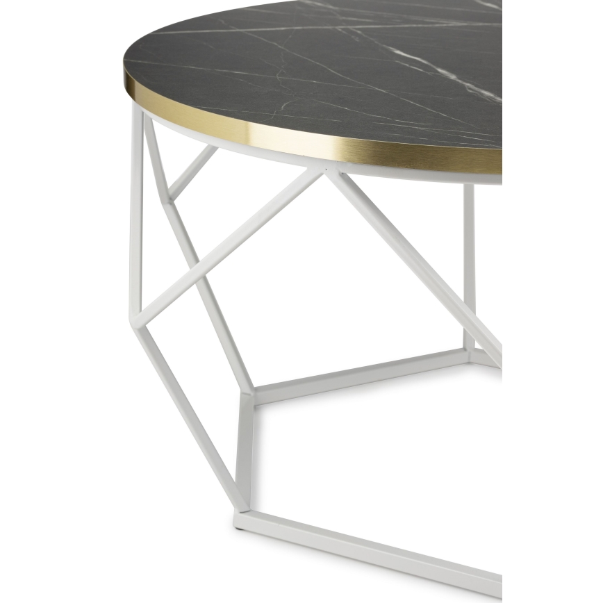 Koffie Tafel DIAMOND 40x70 cm goud/zwart/wit