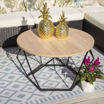 Koffie Tafel DIAMOND 40x70 cm zwart/beige