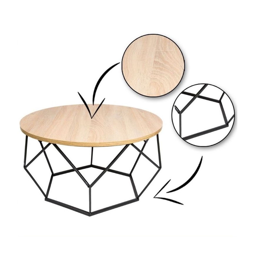 Koffie Tafel DIAMOND 40x70 cm zwart/beige