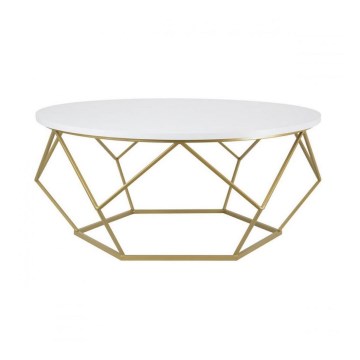 Koffie Tafel DIAMOND 41,5x90 cm goud/wit