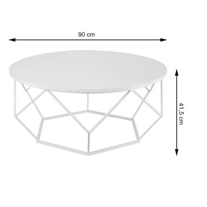 Koffie Tafel DIAMOND 41,5x90 cm wit