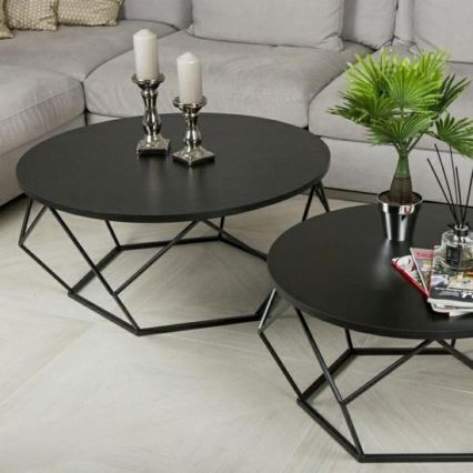 Koffie Tafel DIAMOND 41,5x90 cm zwart