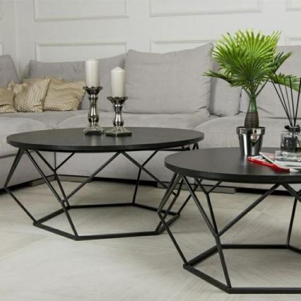 Koffie Tafel DIAMOND 41,5x90 cm zwart