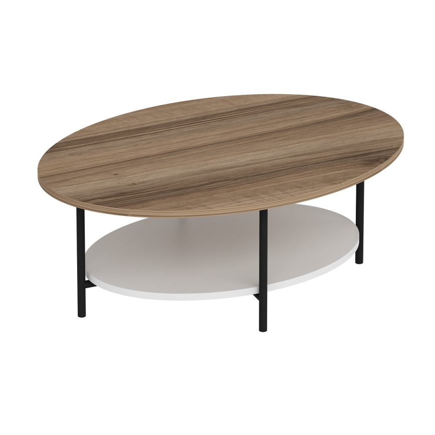 Koffie Tafel ELIS 36x90 cm eiken/wit