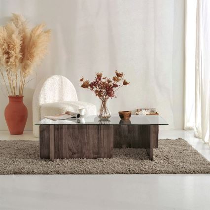 Koffie Tafel ESCAPE 30x105 cm bruin/doorzichtig