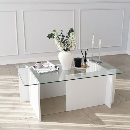 Koffie Tafel ESCAPE 40x105 cm wit/doorzichtig