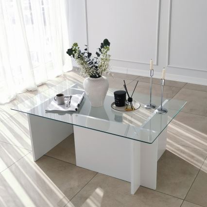 Koffie Tafel ESCAPE 40x105 cm wit/doorzichtig