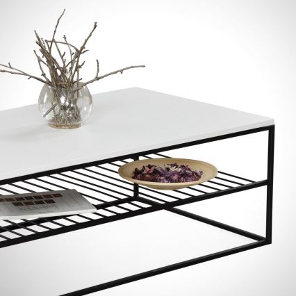 Koffie Tafel ETNA 43x95 cm wit/zwart