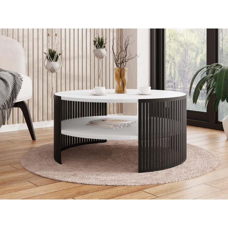 Koffie Tafel FIKOLI 40x75 cm zwart/wit