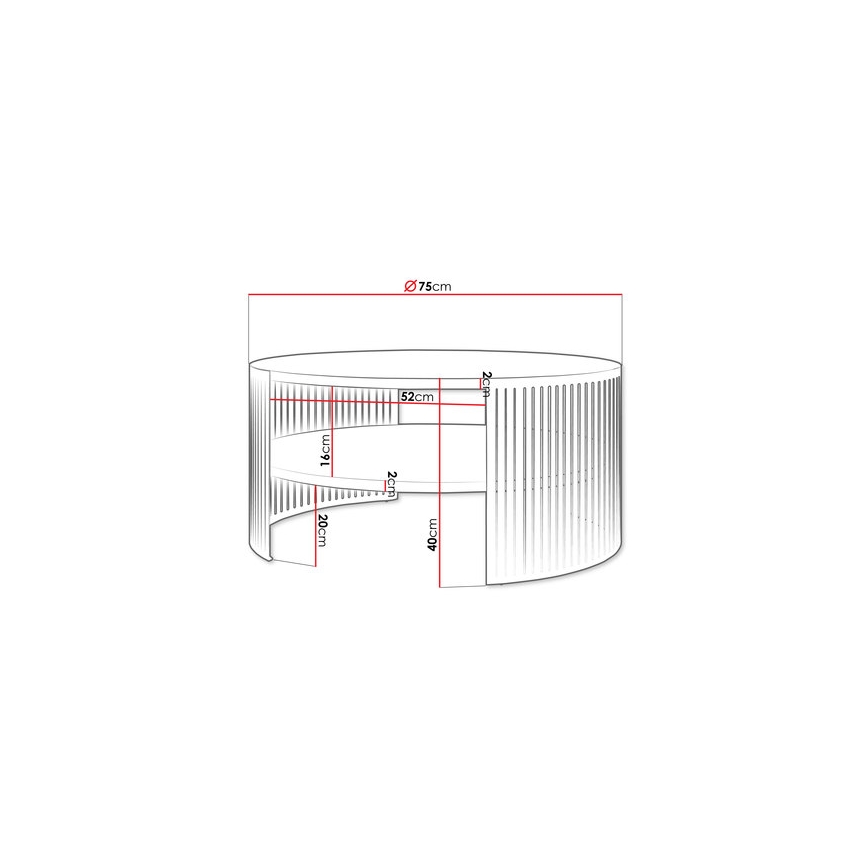 Koffie Tafel FIKOLI 40x75 cm zwart/wit