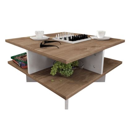 Koffie Tafel HAMTON 31,2x60 cm bruin/wit