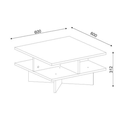 Koffie Tafel HAMTON 31,2x60 cm bruin/wit