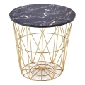 Koffie Tafel HARISSA 41x42 cm goud/zwart marmeren decor