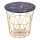 Koffie Tafel HARISSA 41x42 cm goud/zwart marmeren decor