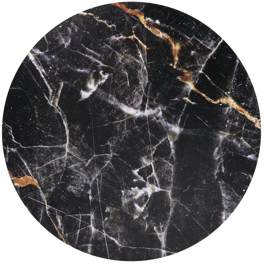 Koffie Tafel HARISSA 41x42 cm goud/zwart marmeren decor