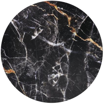 Koffie Tafel HARISSA 41x42 cm zwart/zwart marmeren decor