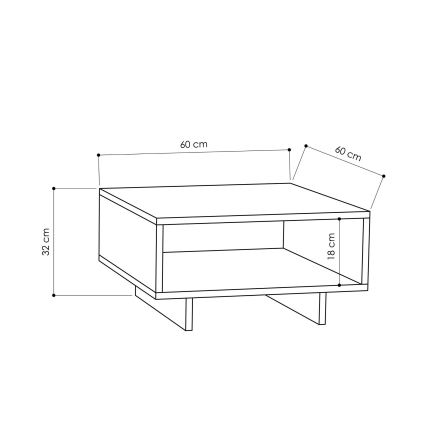 Koffie Tafel HOLA 32x60 cm wit/zwart