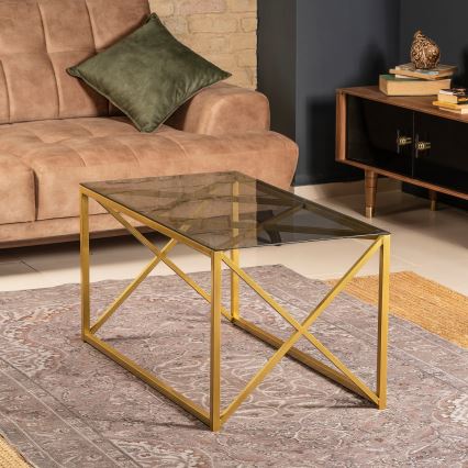 Koffie Tafel ILIOMAR 46,6x94 cm goud/zwart